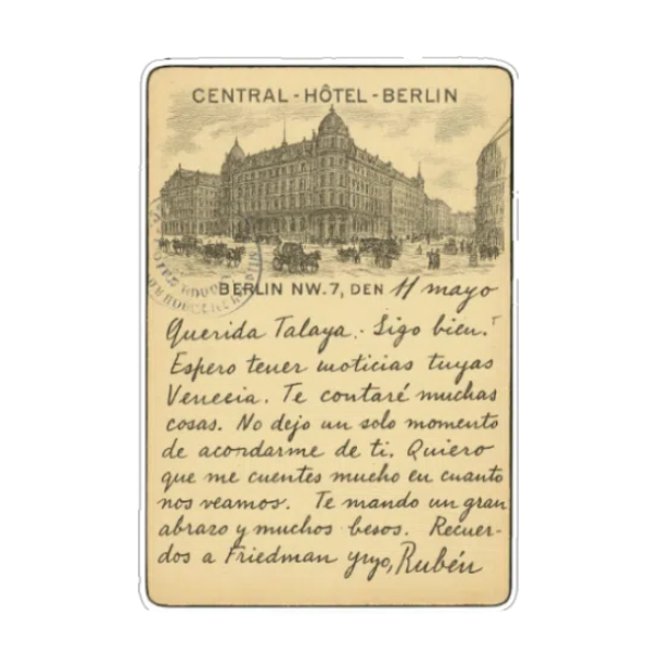 Ficha: Tarjeta de Rubén Darío a Francisca Sánchez del Pozo