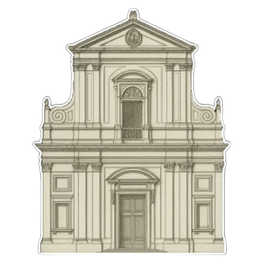 Ficha: [Serie de grabados sin numerar con plantas, alzados y secciones de iglesias de Roma]