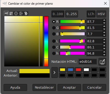 Rellenar área de la imagen con un color.