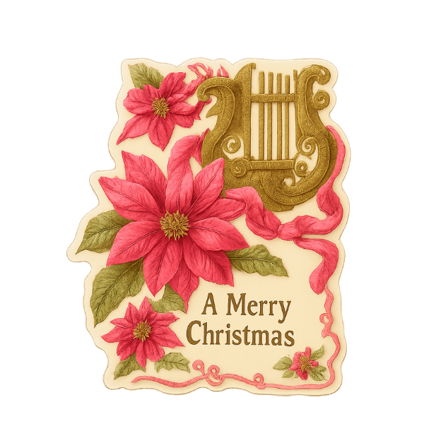 Ficha: Número de documento 516. Tarjeta de felicitación de Navidad con texto manuscrito