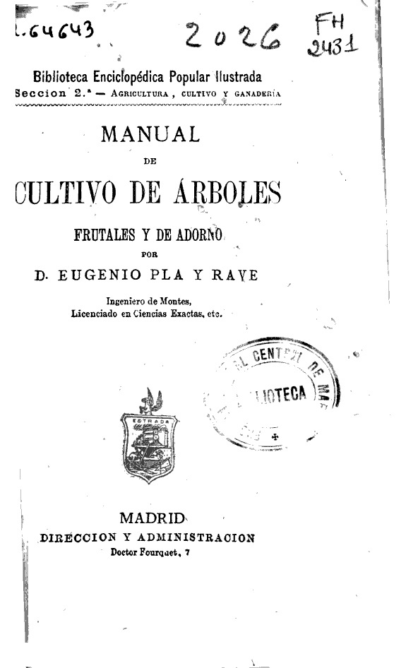 Manual de cultivo de árboles frutales y de adorno · Patrimonio Digital ·  Patrimonio UCM